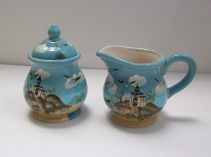 Young's Heartfelt Kitchen Creations Lighthouse with Flying Seagulls Creamer and Sugar Bowl
