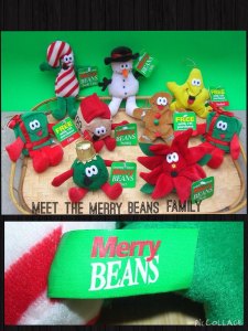 Eckerds Dan Dee Merry beans / Christmas Plushies / Christmas Bean Bag Toys / Retired from the 90's / Original Tags Attached